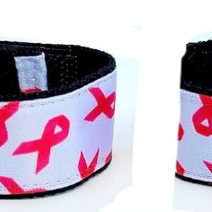 Pink Ribbon Breast Cancer awareness skeeve scrunchies combo pack (4 piezas, 2 pares) blanco con cintas rosas Pink Ribbon Breast Cancer awareness skeeve scrunchies combo pack (4 piezas, 2 pares) blanco con cintas rosas