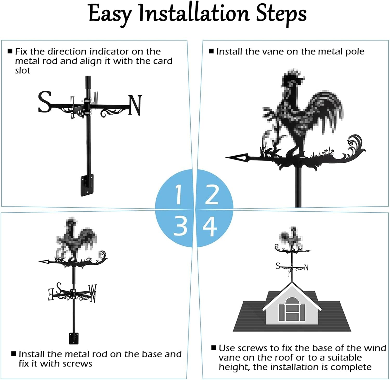 Ship Weather Vane Farm – Barco retro de acero inoxidable, veleta de vela, indicador de dirección del viento con revestimiento antioxidante,