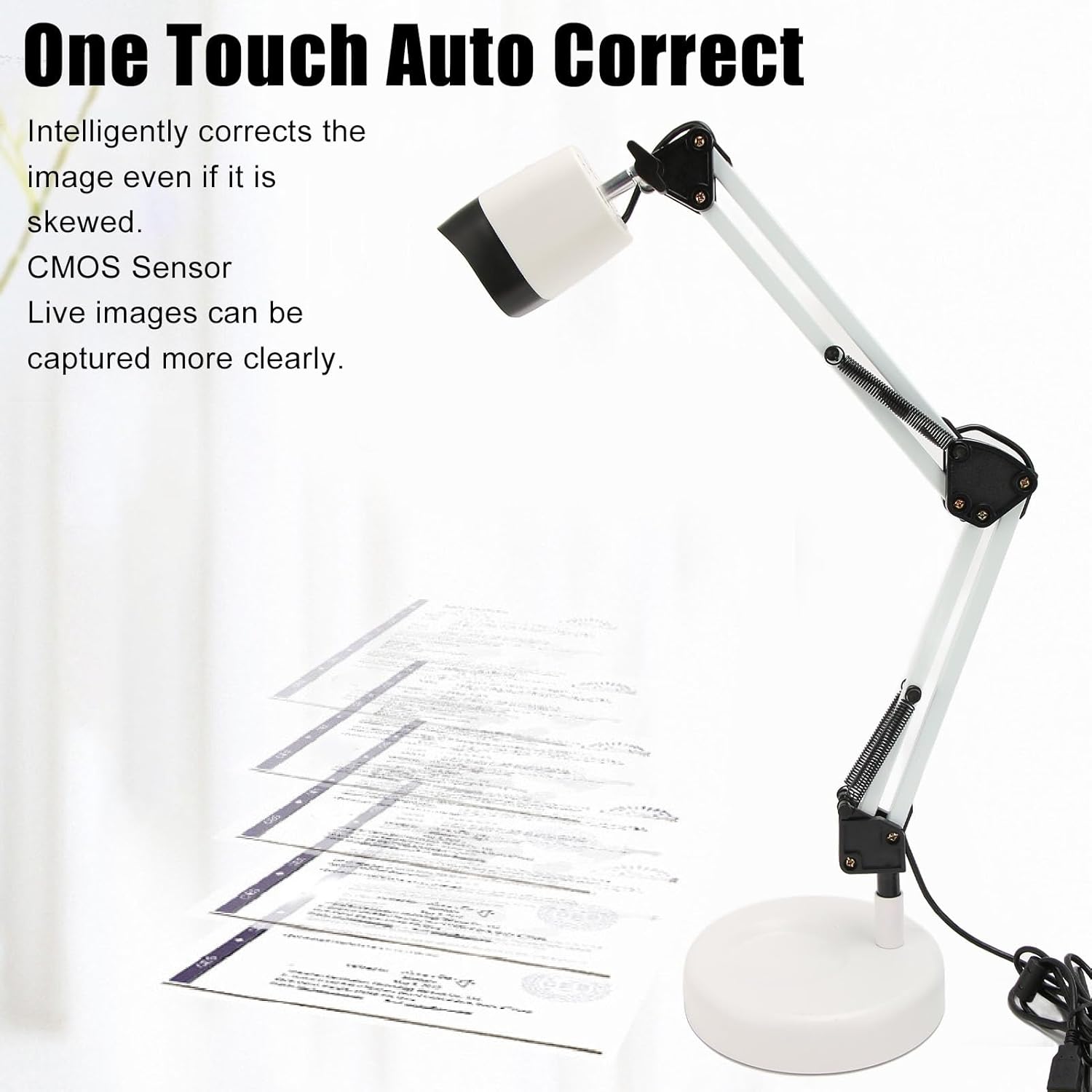 Cámara de documentos USB L5 para profesores, escáner de documentos de oficina A3 A4 de 8 MP, luz LED integrada, corrección automática de un solo