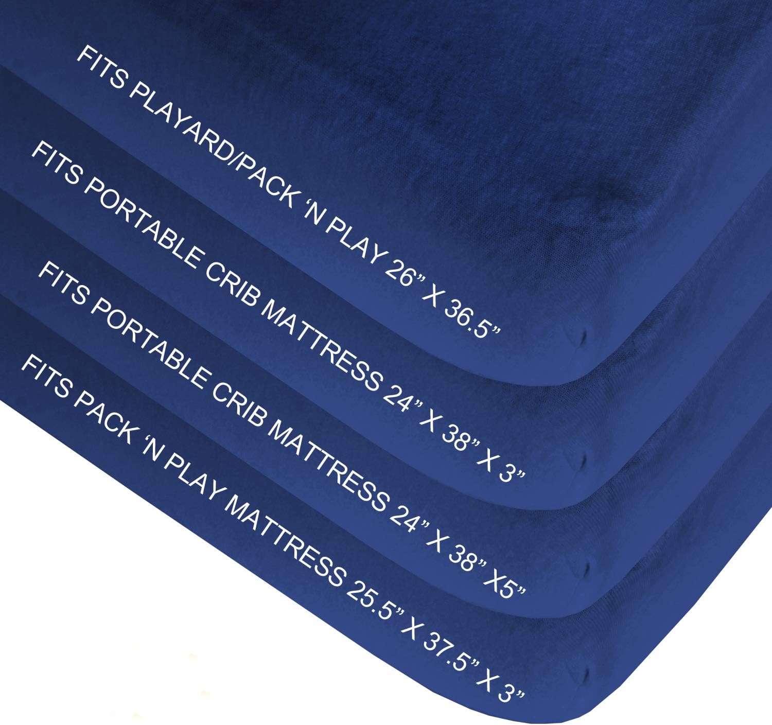 Paquete de 4 sábanas bajeras para niños y niñas, transpirables, de microfibra suave, color gris y azul marino
