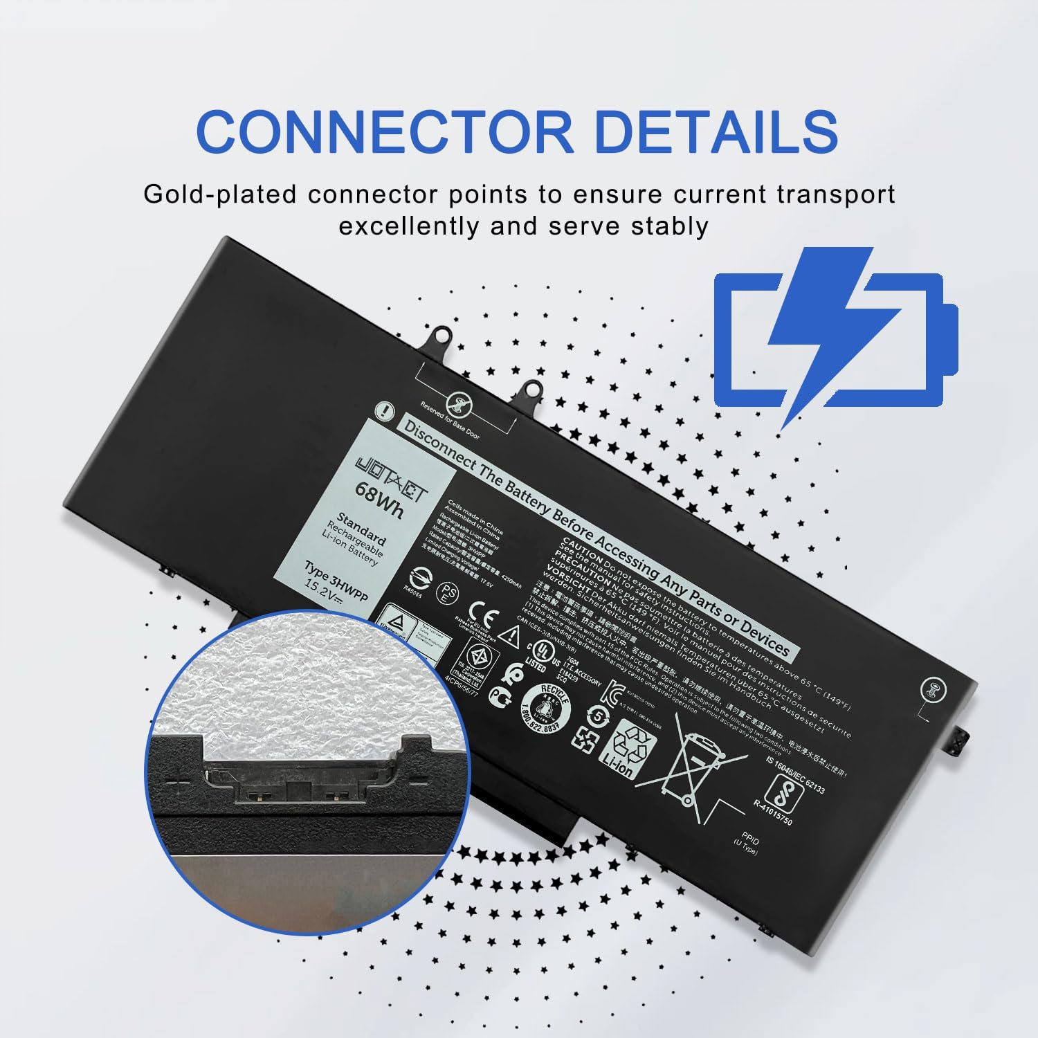 3HWPP – Batería para portátil compatible con Dell Latitude 5401 5410 5501 5411 5510 5511 Precision 3541 3551 Series Notebook 10X1J N2NLL 1VY7F