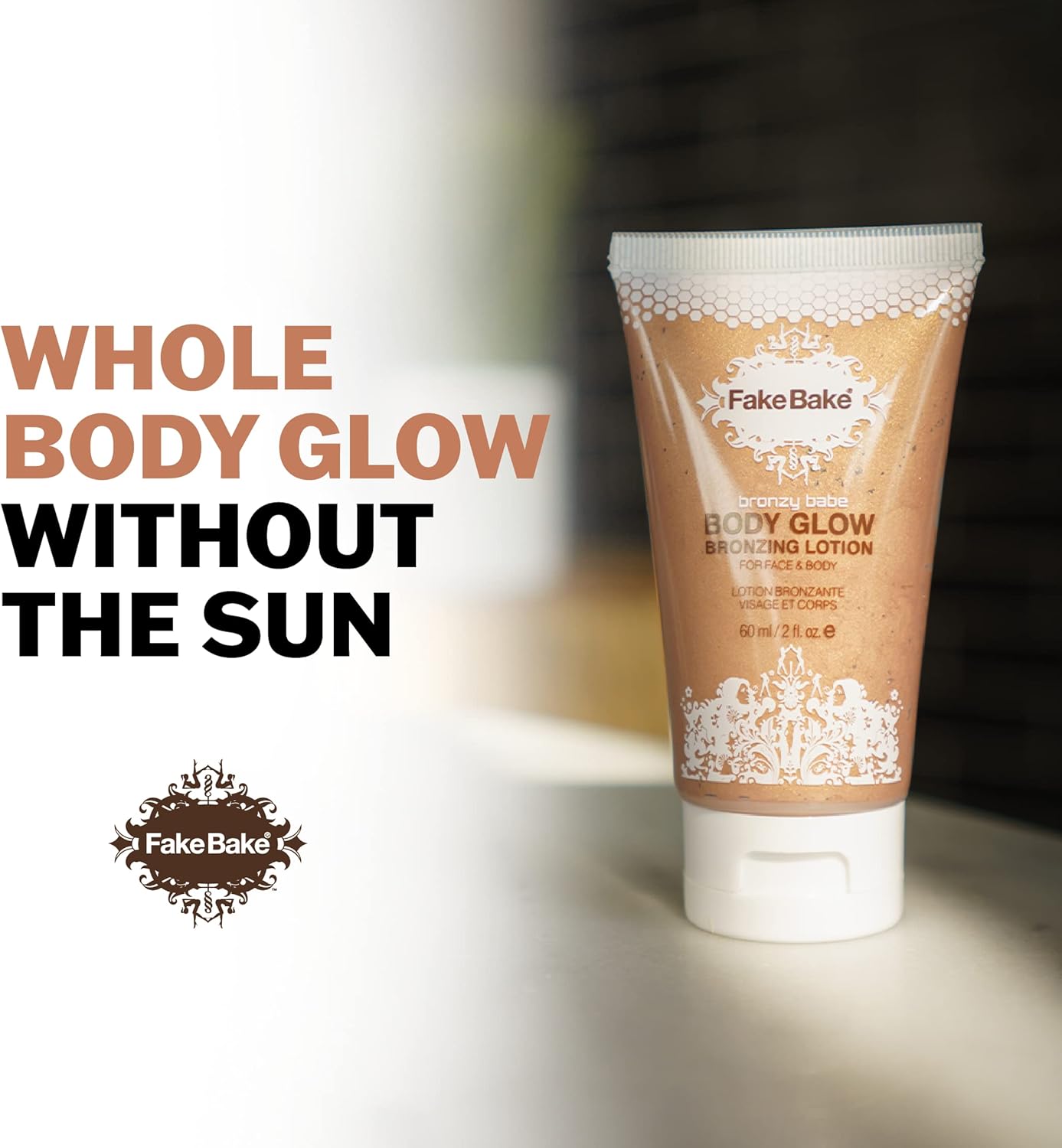 Fake Bake Bronzy Babe Body Glow – Loción hidratante teñida para rostro y cuerpo, iluminador, maquillaje e hidratación para el cuidado de la piel,