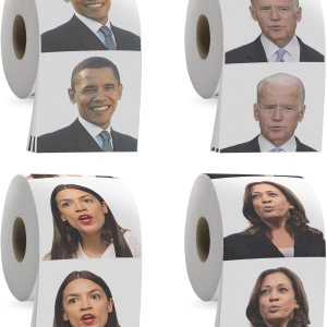 Political Leaders – Juego de rollos de papel higiénico de 3 capas con Biden, Kamala, Obama y Alexandria Ocasio-Cortez, 200 hojas por rollo, Political Leaders – Juego de rollos de papel higiénico de 3 capas con Biden, Kamala, Obama y Alexandria Ocasio-Cortez, 200 hojas por rollo,
