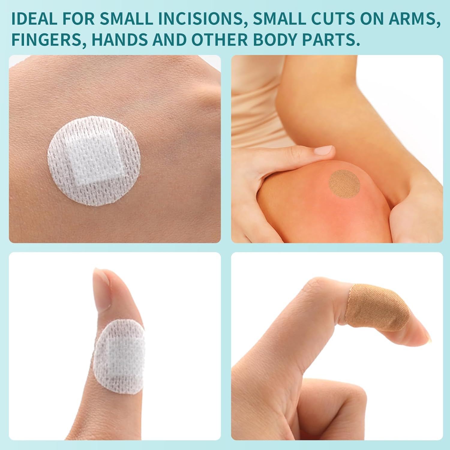 400 vendajes adhesivos redondos de tela elástica de 1 pulgada con almohadilla antiadherente para manos, brazos y heridas pequeñas, 4 cajas