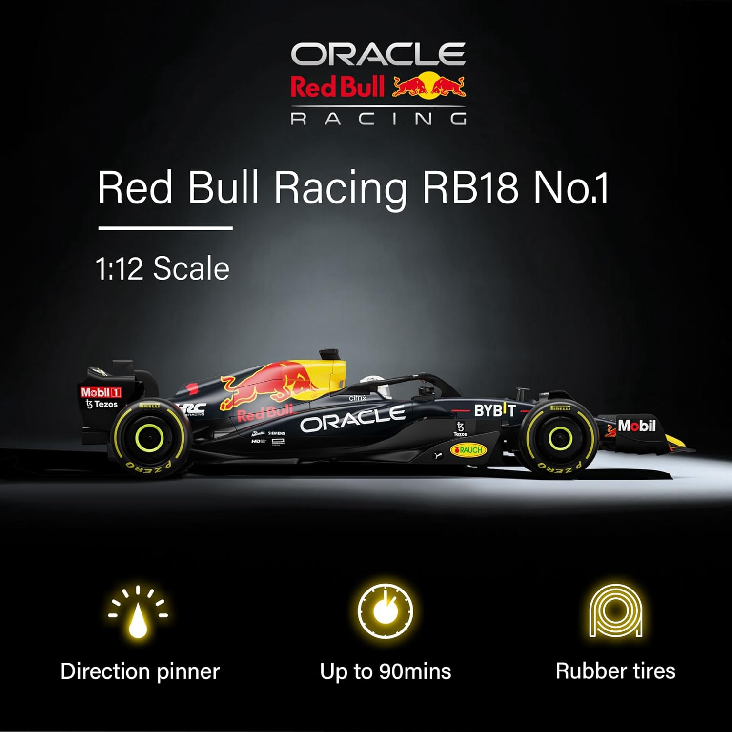 Auténtico auto con licencia 112 F1 RedBull Rb18 de control remoto para automóvil – Serie de autos RC de la colección F1 para niños y adultos – Auto