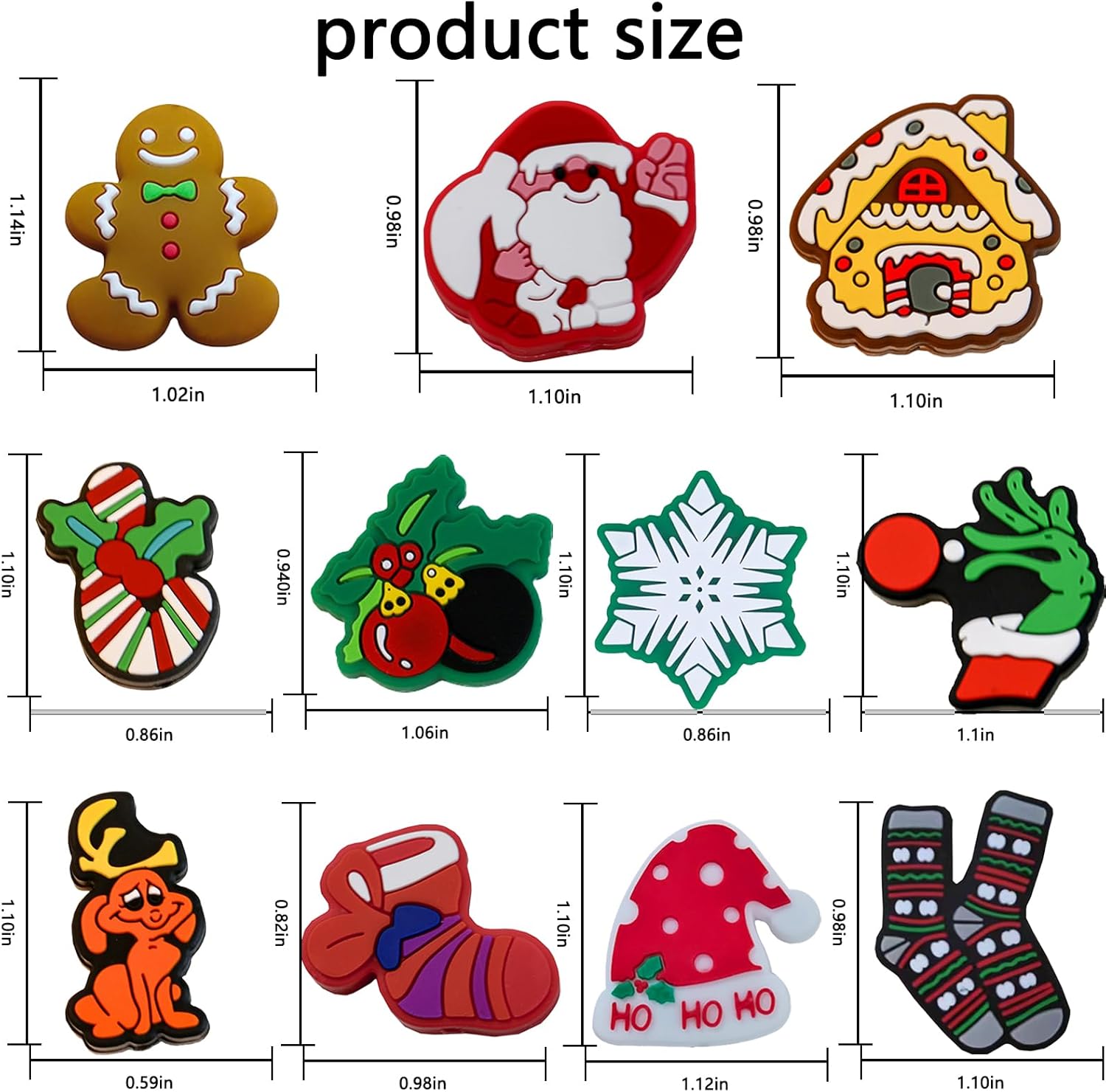 Cuentas focales de silicona de Navidad, cuentas focales de silicona de Navidad para bolígrafos, personajes, cuentas focales de silicona de Navidad
