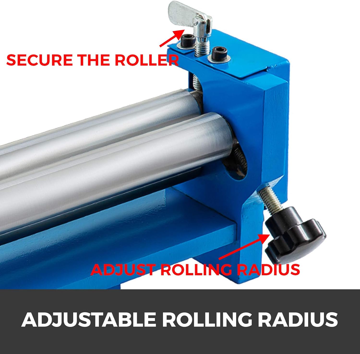 VEVOR Rodillo deslizante de 12.6 pulgadas, máquina redonda de flexión de placa de metal, máquina de rollo deslizante de hasta calibre 22, rodillo de