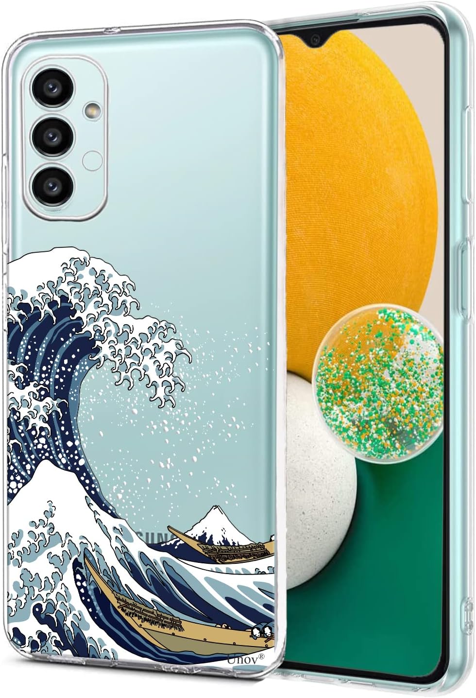 Unov Funda compatible con Samsung Galaxy A13 transparente con diseño de TPU suave, absorción de golpes, diseño delgado en relieve, cubierta trasera