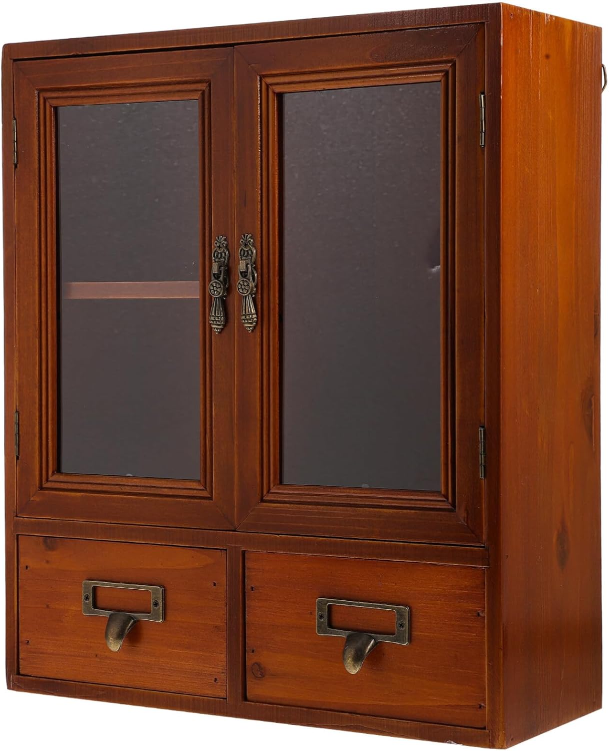 Holibanna Gabinete de almacenamiento de pared de madera, gabinete de medicina de pared de baño, armario de cocina colgante rústico para colgar en la