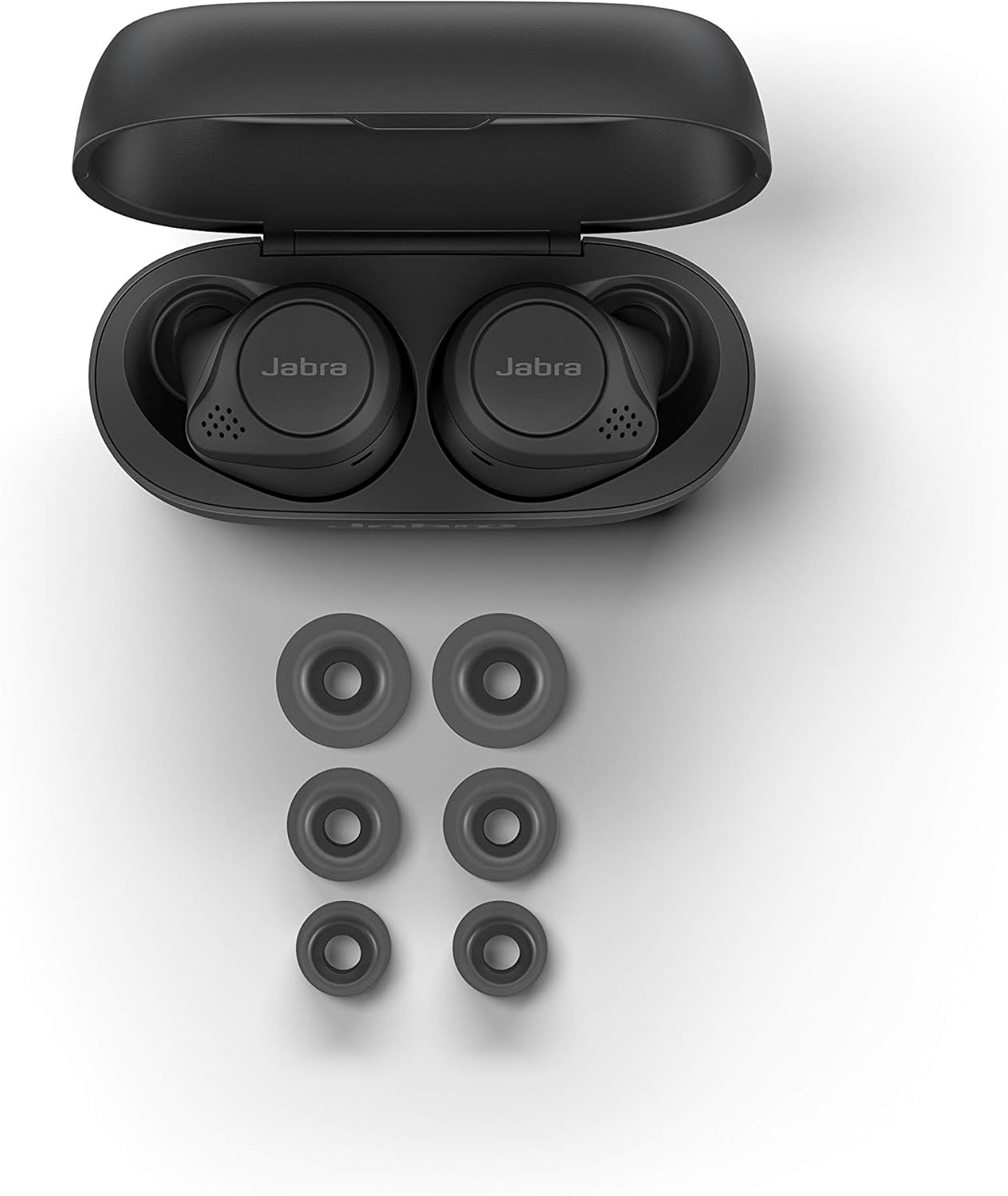 Jabra Elite 75t Auriculares inalámbricos con asistente de voz negro habilitado con estuche de carga (renovado)
