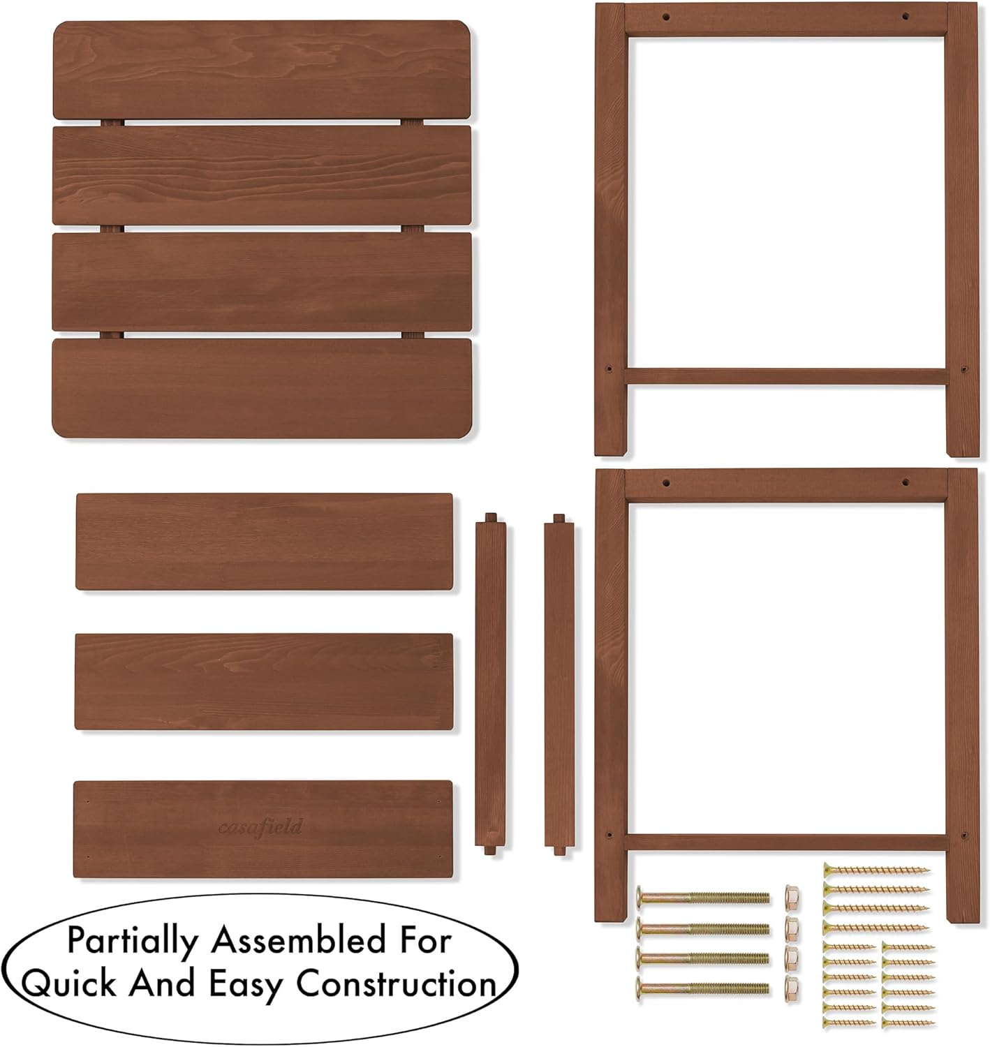 Casafield Adirondack Mesa auxiliar, mesa auxiliar de madera de cedro para exteriores con estante para patio, terraza, césped y jardín, color espresso