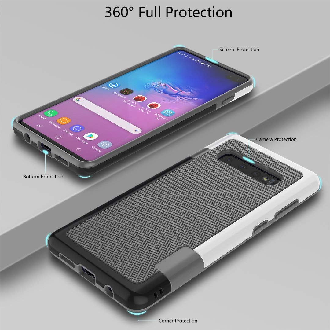 Jeylly Funda para Galaxy S10 Plus, para Samsung S10+, ultra delgada de una pieza de 3 colores de impacto antideslizante resistente TPU suave