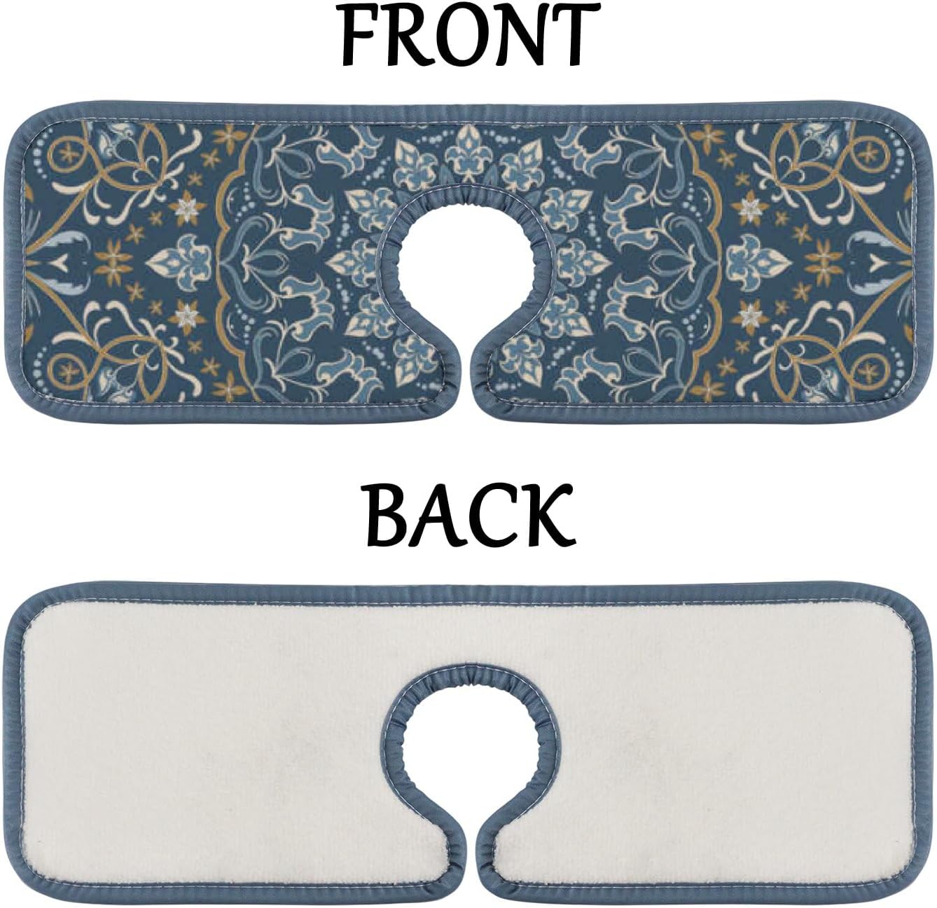 Almohadillas absorbentes de agua para grifo de microfibra de 15 pulgadas, tapete de secado de platos, protector contra salpicaduras, colector de