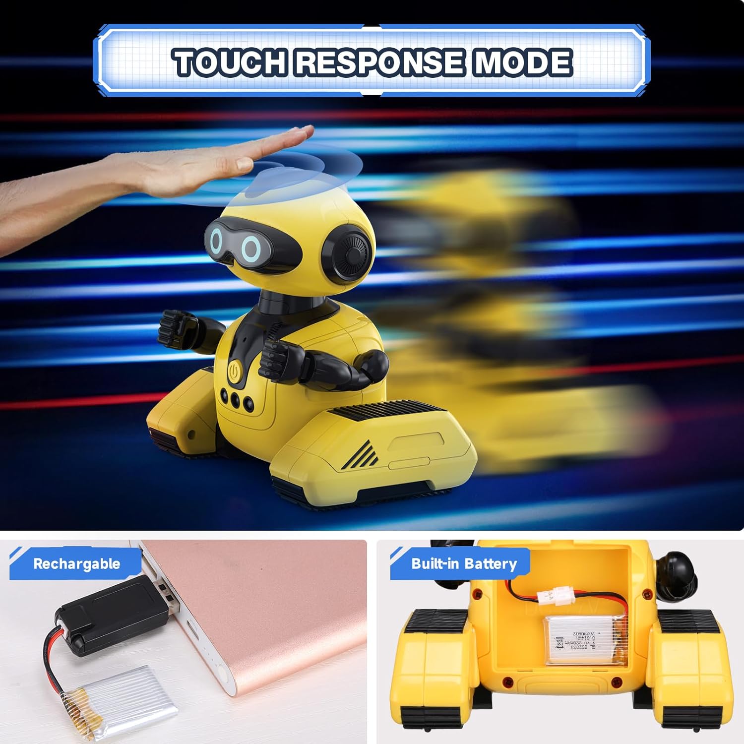 AONGAN Juguetes robot, robot de control remoto, detección de gestos, programación inteligente, recargable para niños de 8 a 10 años