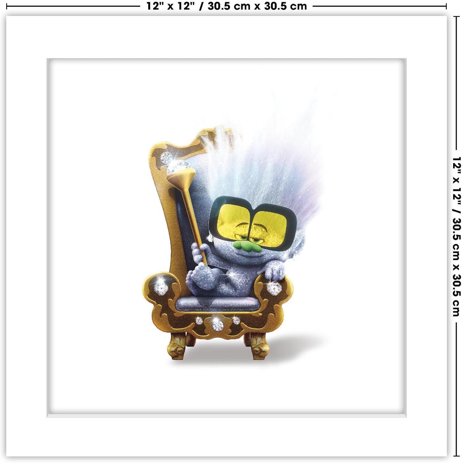 Trends International Gallery Pops Trolls Band Together – Póster de pared con pequeños diamantes, 12.00 x 12.00 pulgadas, versión de marco blanco