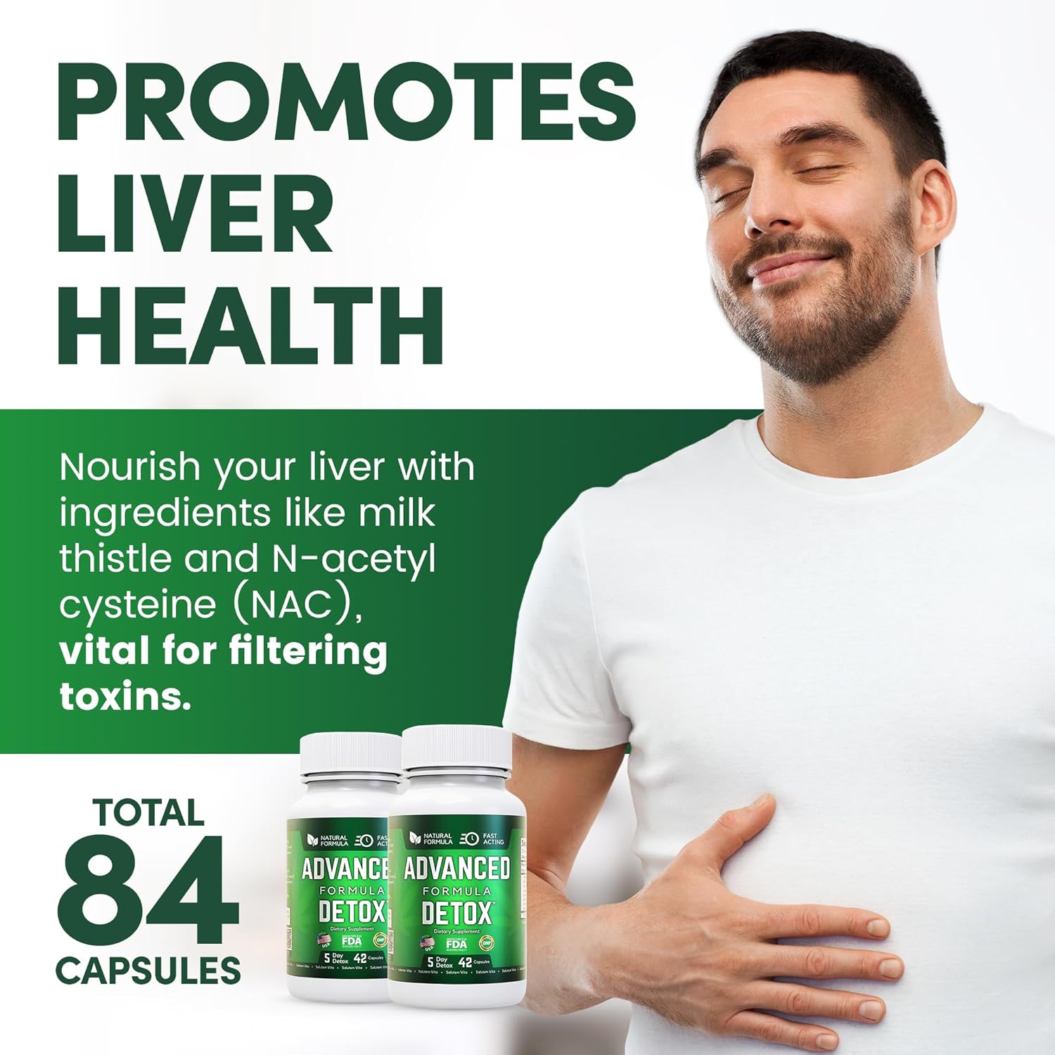 Salutem Vita Advanced Formula Detox – Desintoxica y renueva tu suplemento dietético definitivo para la limpieza total del cuerpo – Suplemento para
