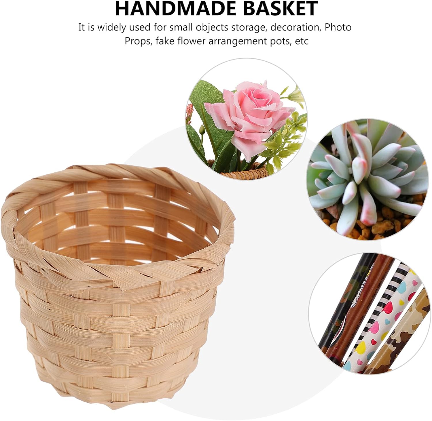 SEWACC Mini cesta tejida de madera, 10 unidades, 3.0 x 2.4 in, figuras de cesta tejida de madera, cestas de flores pequeñas, cestas de