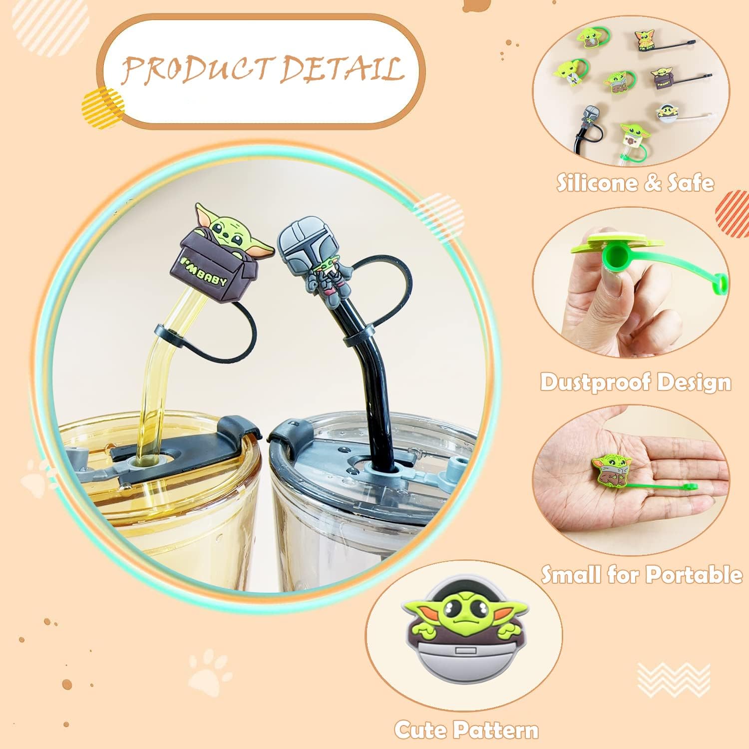 12 fundas de popote de Space Wars para popotes de 0.39 a 0.394 pulgadas, para vaso Stanley Cup de 40 onzas y 30 onzas con asa, tapones reutilizables