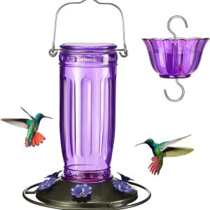 Kingsyard Comedero de cristal para colibríes para exteriores, comedero para pájaros silvestres con 6 puertos de alimentación para colgar para jardín Kingsyard Comedero de cristal para colibríes para exteriores, comedero para pájaros silvestres con 6 puertos de alimentación para colgar para jardín