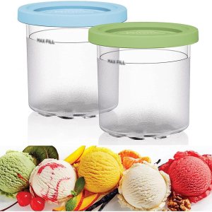 EVANEM 246 Pintas Creami Deluxe, para tazas de Creami Ninja, recipientes de crema reutilizables de 16 onzas, a prueba de hojas, compatibles con la EVANEM 246 Pintas Creami Deluxe, para tazas de Creami Ninja, recipientes de crema reutilizables de 16 onzas, a prueba de hojas, compatibles con la