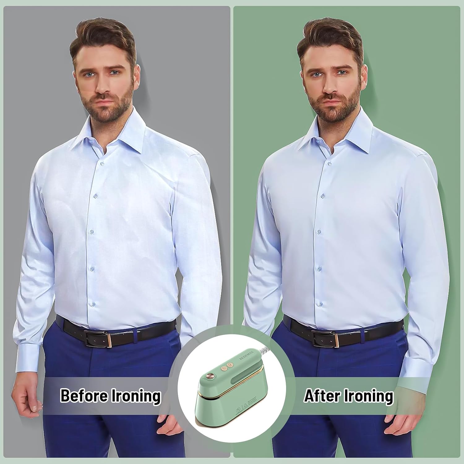 Plancha plegable para ropa con 2 niveles de vapor 2024, planchas portátiles de 1100 W para ropa de viaje, planchado en seco, máquina de planchar de
