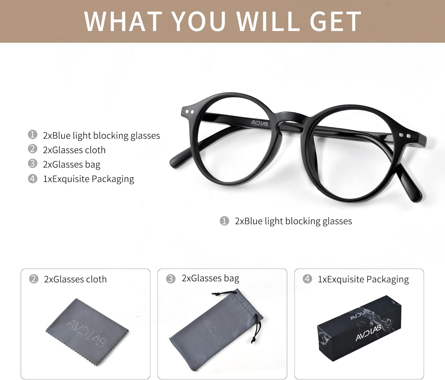 AVDLAB Gafas de bloqueo de luz azul para mujeres y hombres, para computadorajuegosTVteléfonos para ayudarte a dormir mejor AB3303