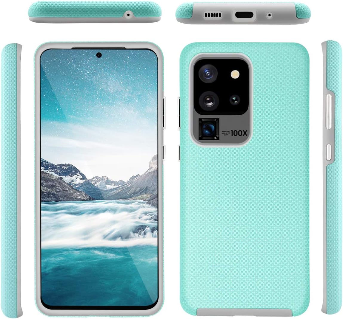 Funda para Galaxy S20 Ultra, Fingic Samsung Galaxy S20 Ultra, funda de doble capa híbrida de policarbonato duro, TPU suave, absorción de golpes,