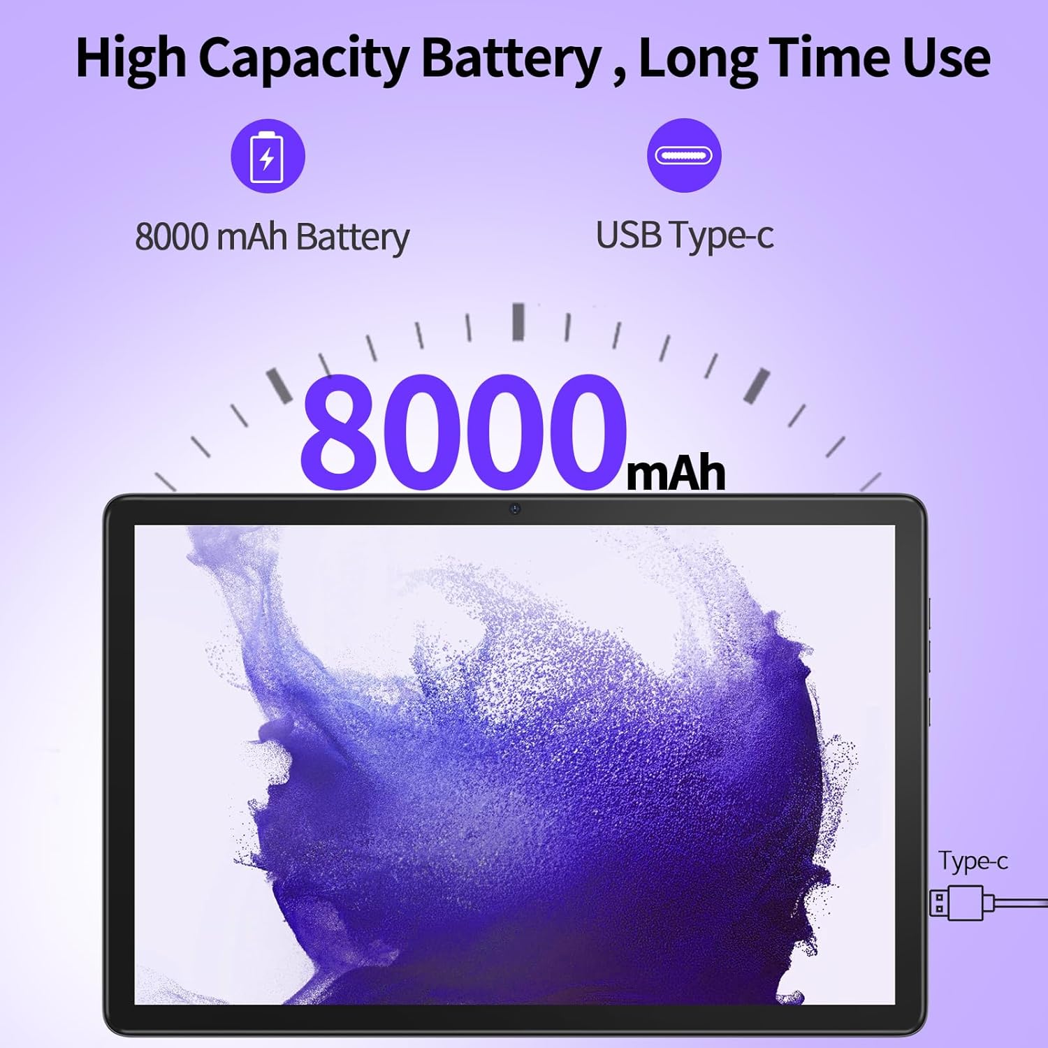VASOUN Tablet Tablet Android de 10 pulgadas, WiFi 5G, 12 GB de RAM (6 GB+6 GB expandido), 128 GB ROM, procesador Octa-Core, 8000 mAh, 1920 * 1200