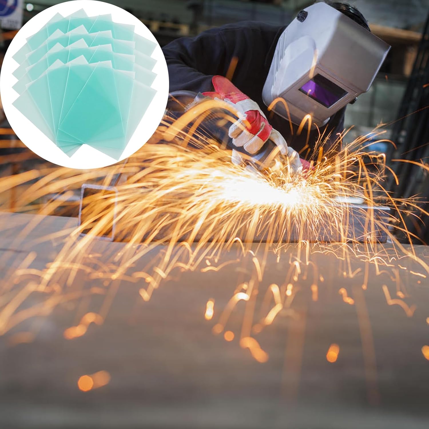 20 lentes de repuesto para lentes de protección de soldadura, 4.5 x 5.25 x 0.04 pulgadas, fundas de lente transparentes para casco de soldadura para