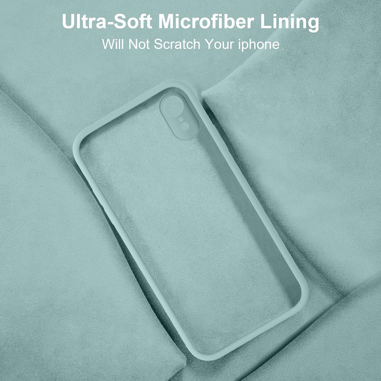 Vooii Compatible con iPhone XR, silicona líquida mejorada con bordes cuadrados, protección de cámara, forro de microfibra antiarañazos suave, funda