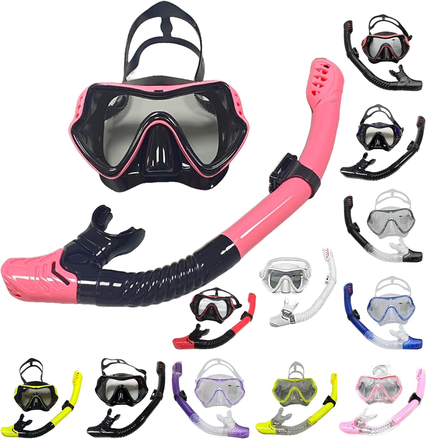 Diving Glasses, Professional Silicone Breath Separation Diving Goggles, Clear Wide Vision, Professional Swim Goggles for Adults, Men, Women and Kids