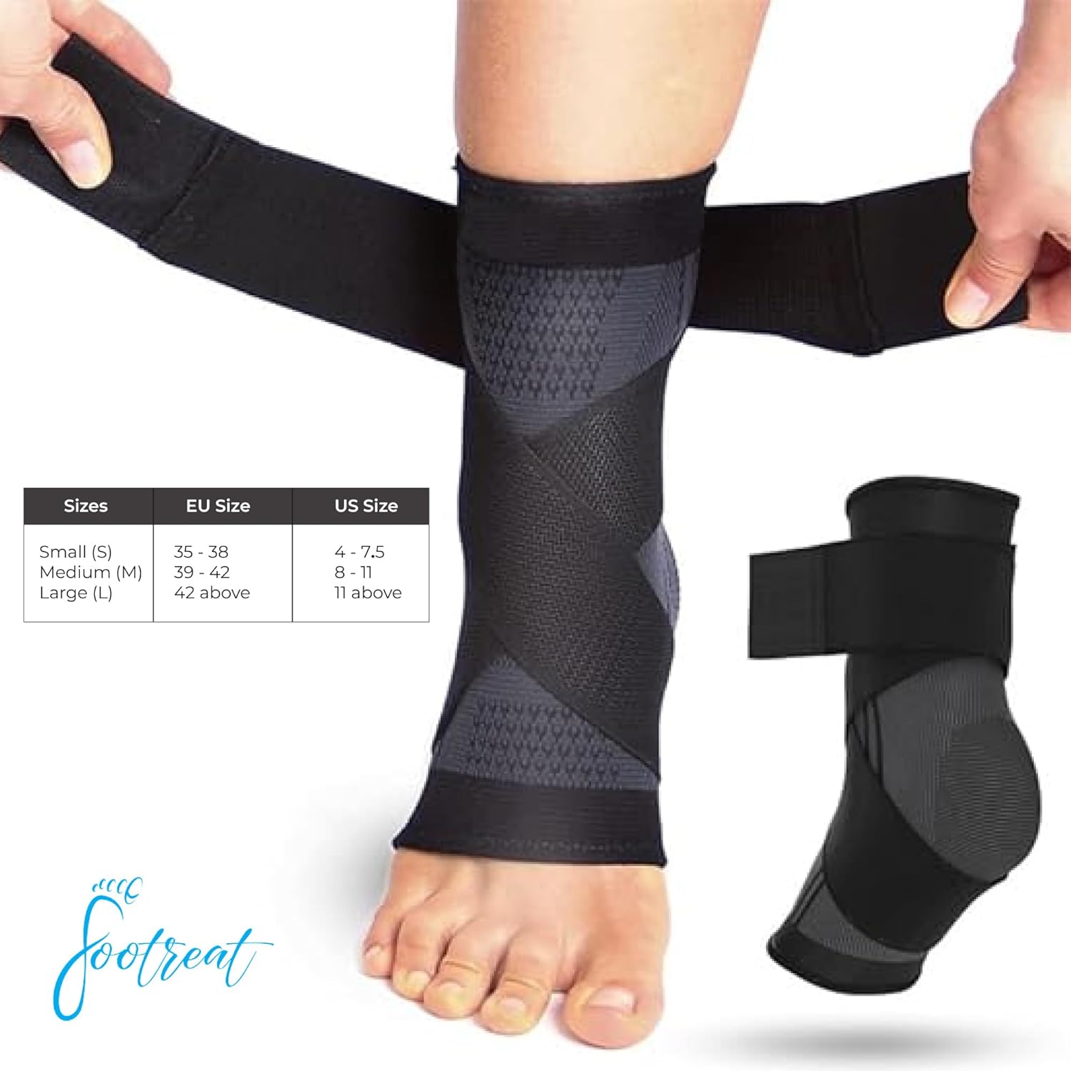 Tobillera para fascitis plantar, paquete de 2 tobilleras ajustables para hombres y mujeres, estabilizador de ligamentos, cordones de compresión para
