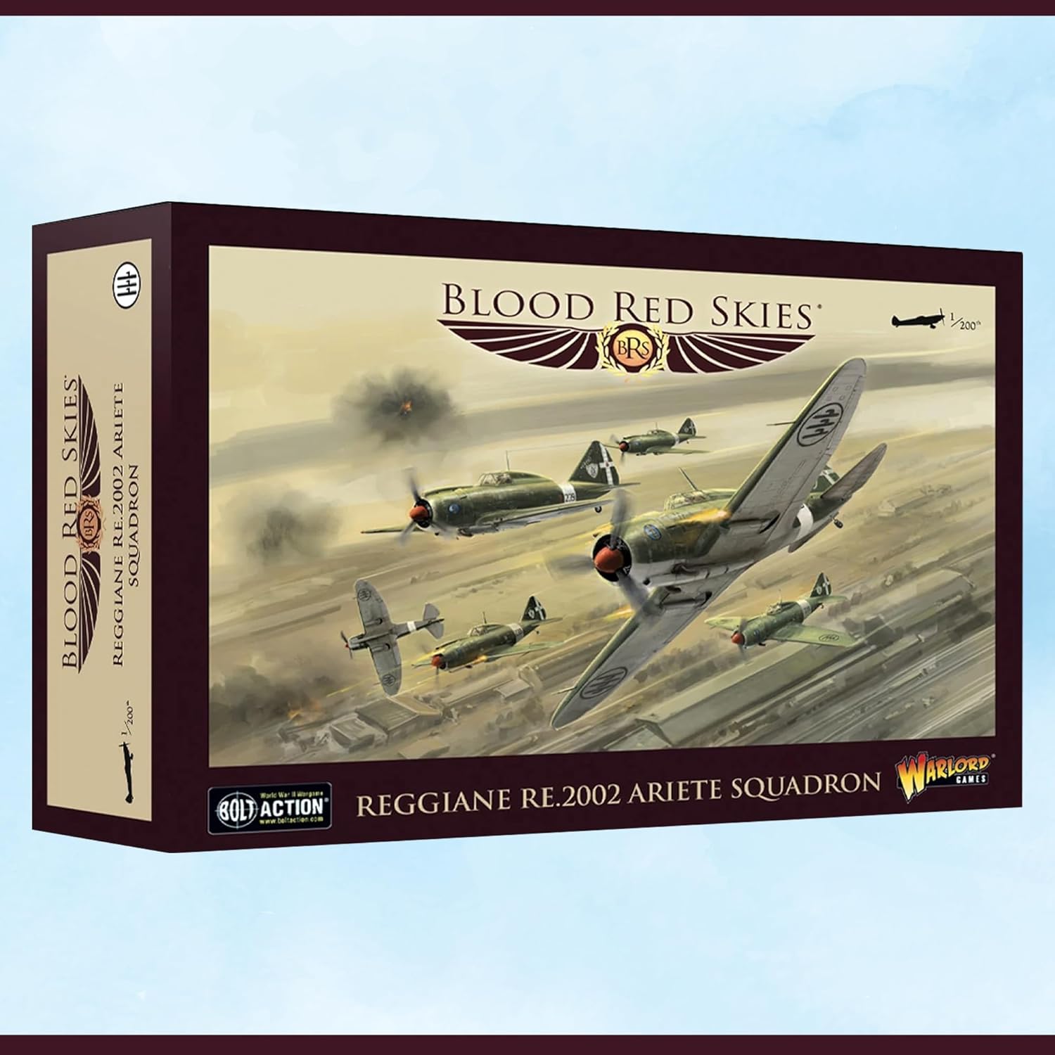 Wargames Delivered Blood Red Skies Reggiane Re.2002 Ariete Squadron – Juego de guerra de mesa de combate aéreo masivo de la Segunda Guerra Mundial,