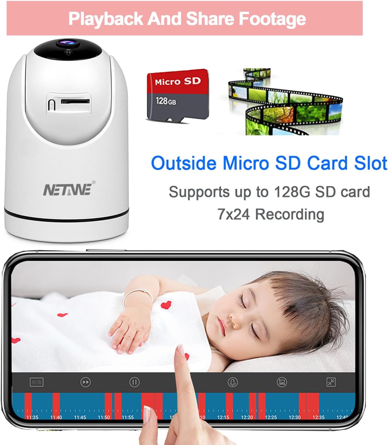 Seguridad inalámbrica para mascotas Interior Cámara IP WiFi para perro mascota bebé niñera Monitor 2.4G WiFi Cámara Cámara seguimiento automático