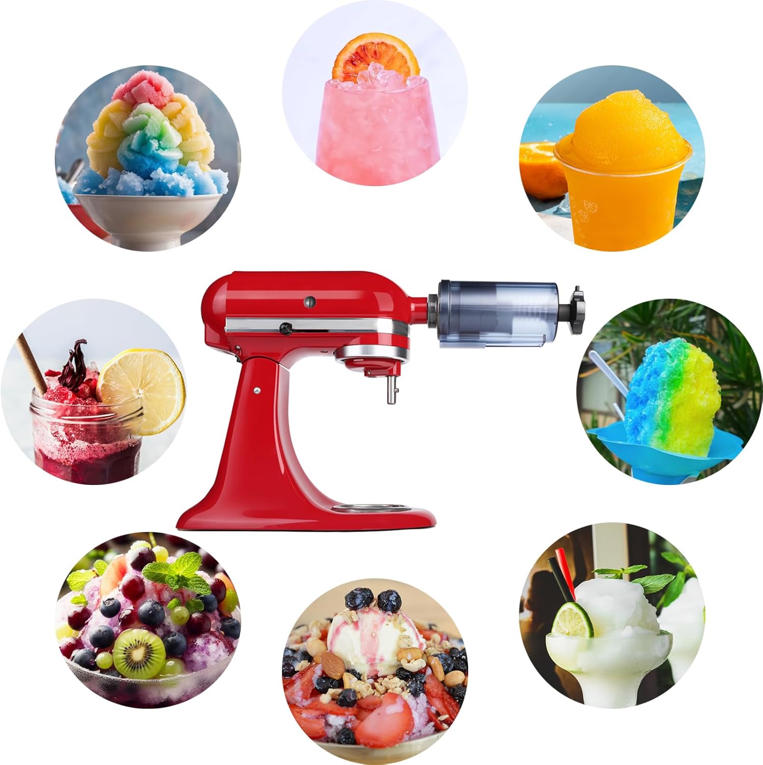 Kitchenaid – Accesorio de hielo afeitado para batidora de pie KitchenAid, accesorio eficiente para afeitadora de hielo, máquina de cono de nieve de