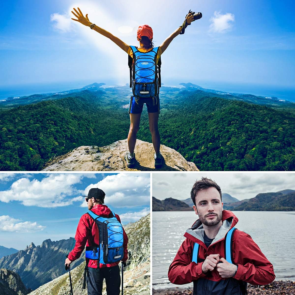 Lunidry Mochila de hidratación aislada con bolsa de agua a prueba de fugas de 3 L, sin BPA, mantiene los líquidos frescos hasta 5 horas, mochila