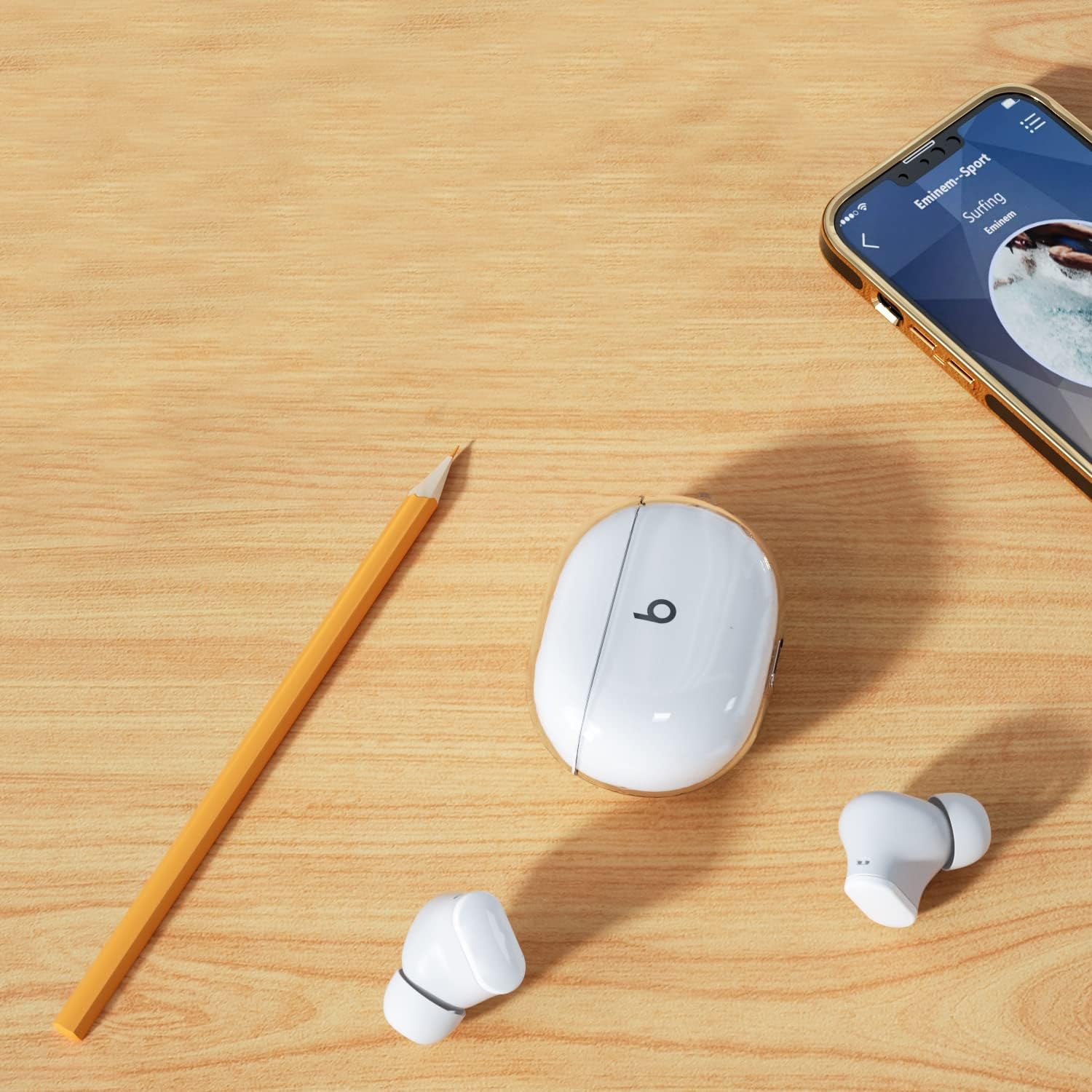 LiZHi Compatible con Beats Studio Buds + funda transparente, funda protectora diseñada de TPU suave transparente a prueba de golpes, accesorios