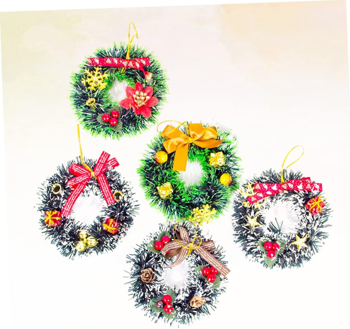 NOLITOY 12 Pcs Christmas Party Favors Xmas Wreath Artificial Christmas Wreath Christmas Tree Wreath Ornament Decoration Tiny Christmas Wreath