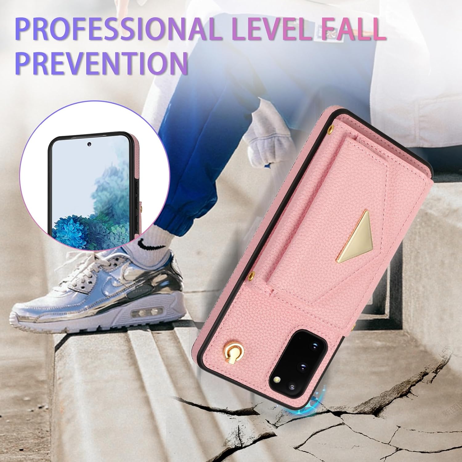 Asuwish Funda para teléfono Samsung Galaxy S20 5G de 6.2 pulgadas, funda tipo cartera con ranura para tarjeta de crédito, soporte para hombro,