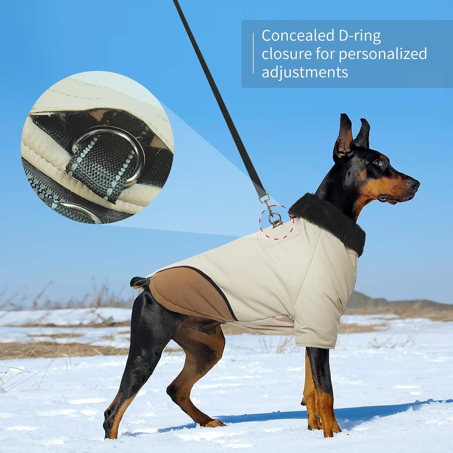 Abrigo para perro, chaquetas para perros medianos, abrigo impermeable con arnés integrado, resistente al viento, cálido, traje de nieve para perro,