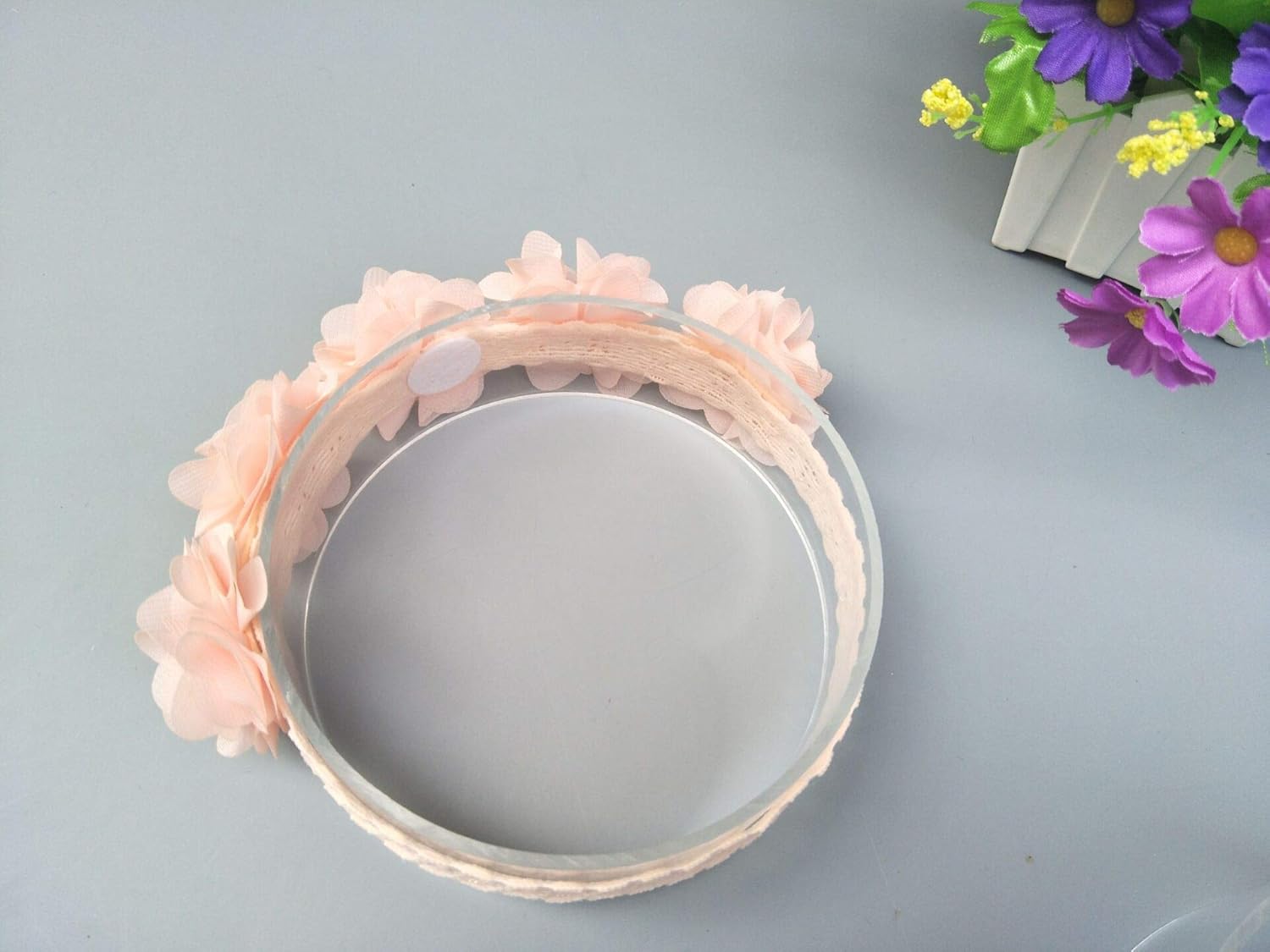 Diademas florales para niñas con cinta de grogrén y estrellas de piel sintética para niños como fiestas, bodas, fotografía, accesorios para el