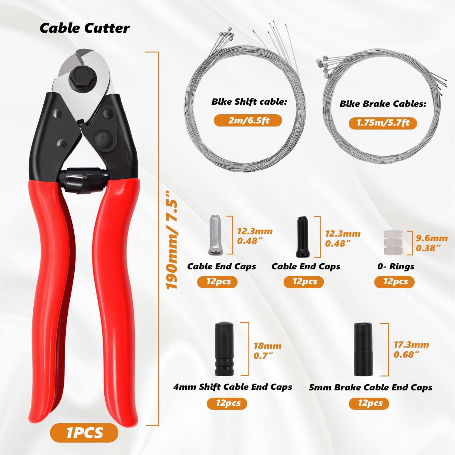 Cortador de cables de bicicleta de acero inoxidable, 73 unidades, cortadores de cables de alambre universal para freno de bicicleta y cable de