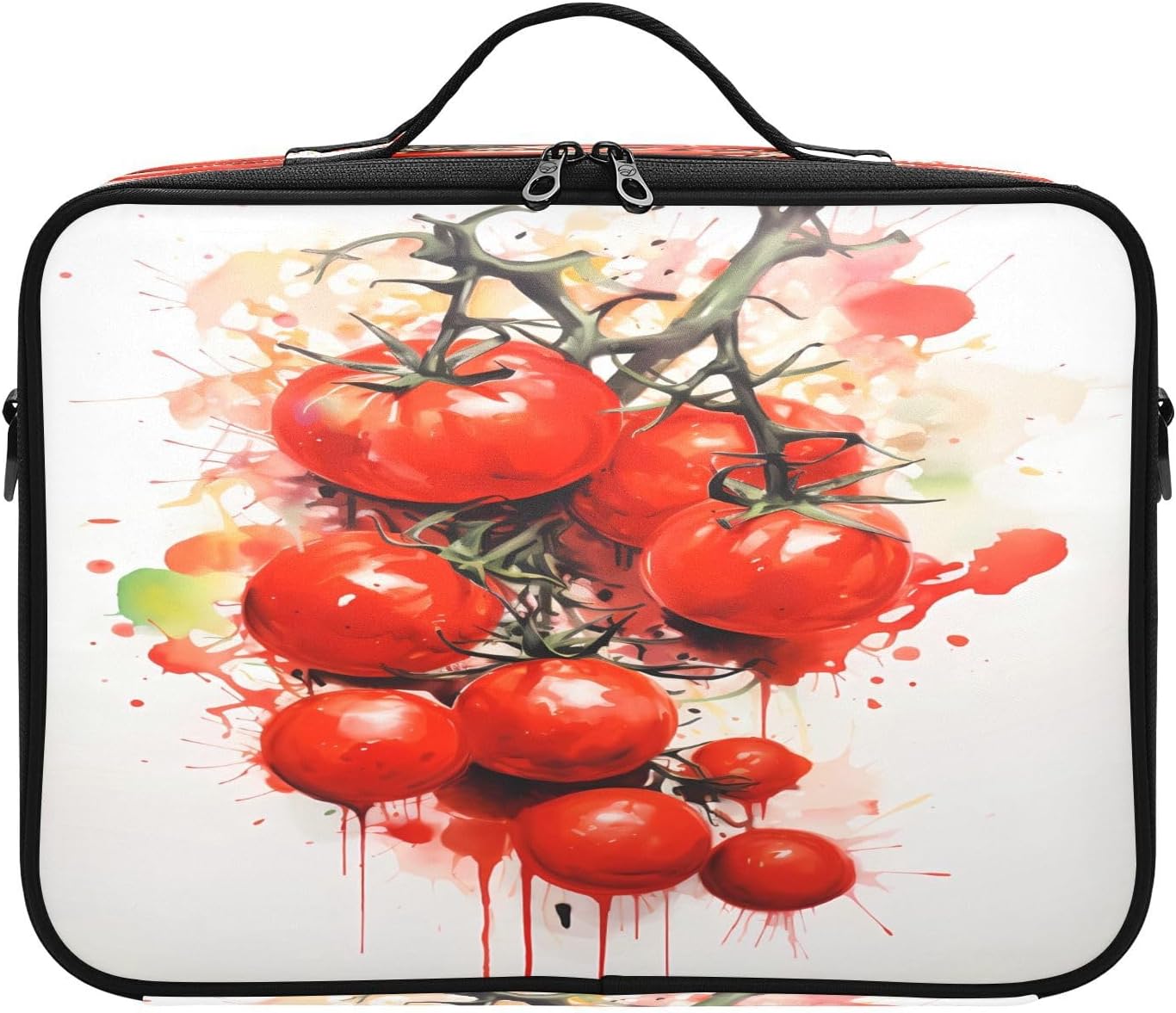 Tomatoes Red Fruit large capacity cosmetic bag make up travel bag toiletry bag women portable travel makeup cosmetiqueras para viaje for women girl