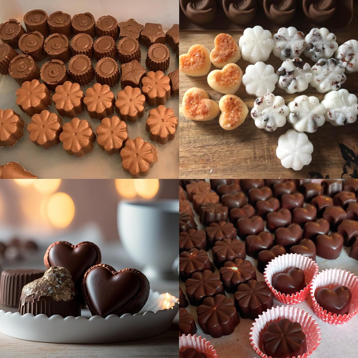 Paquete de 6 moldes de chocolate para dulces, moldes de gelatina antiadherente de grado alimenticio, molde de crayón, molde de silicona para