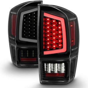 ACANII – Para Toyota Tacoma 2016-2023, tubo de luz LED completo, luces traseras ahumadas, color negro, lámparas de freno, lado del conductor y del ACANII – Para Toyota Tacoma 2016-2023, tubo de luz LED completo, luces traseras ahumadas, color negro, lámparas de freno, lado del conductor y del