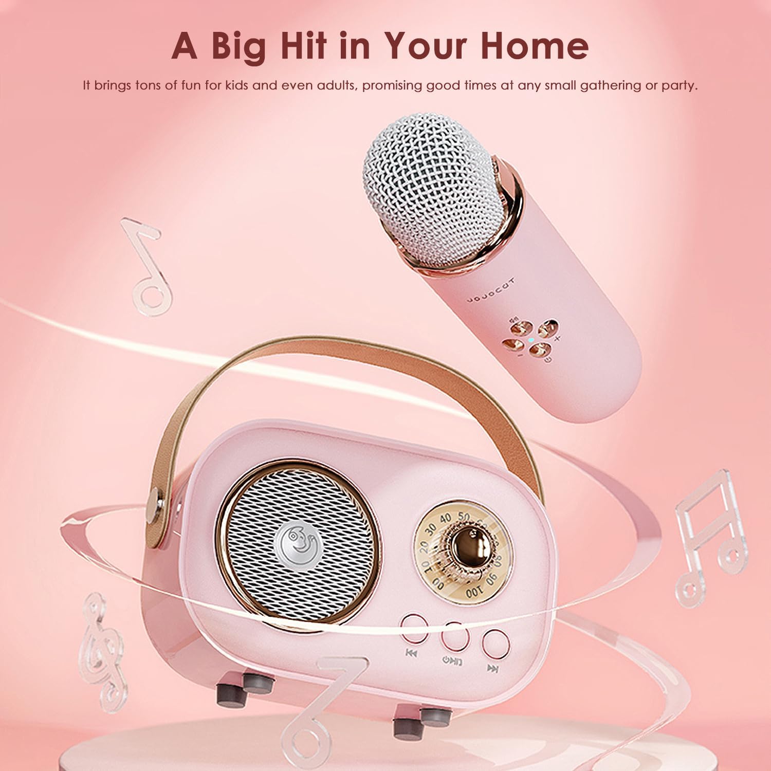 Mini máquina de karaoke, altavoz portátil de karaoke Bluetooth para niños y adultos con micrófono inalámbrico, pequeño sistema de karaoke, regalos