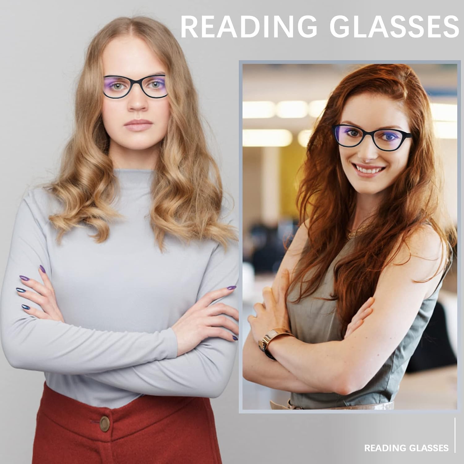 COJWIS Paquete de 5 lentes de lectura para mujer, bloqueo de luz azul, lectores de computadora con bisagra de resorte antifatiga ocular
