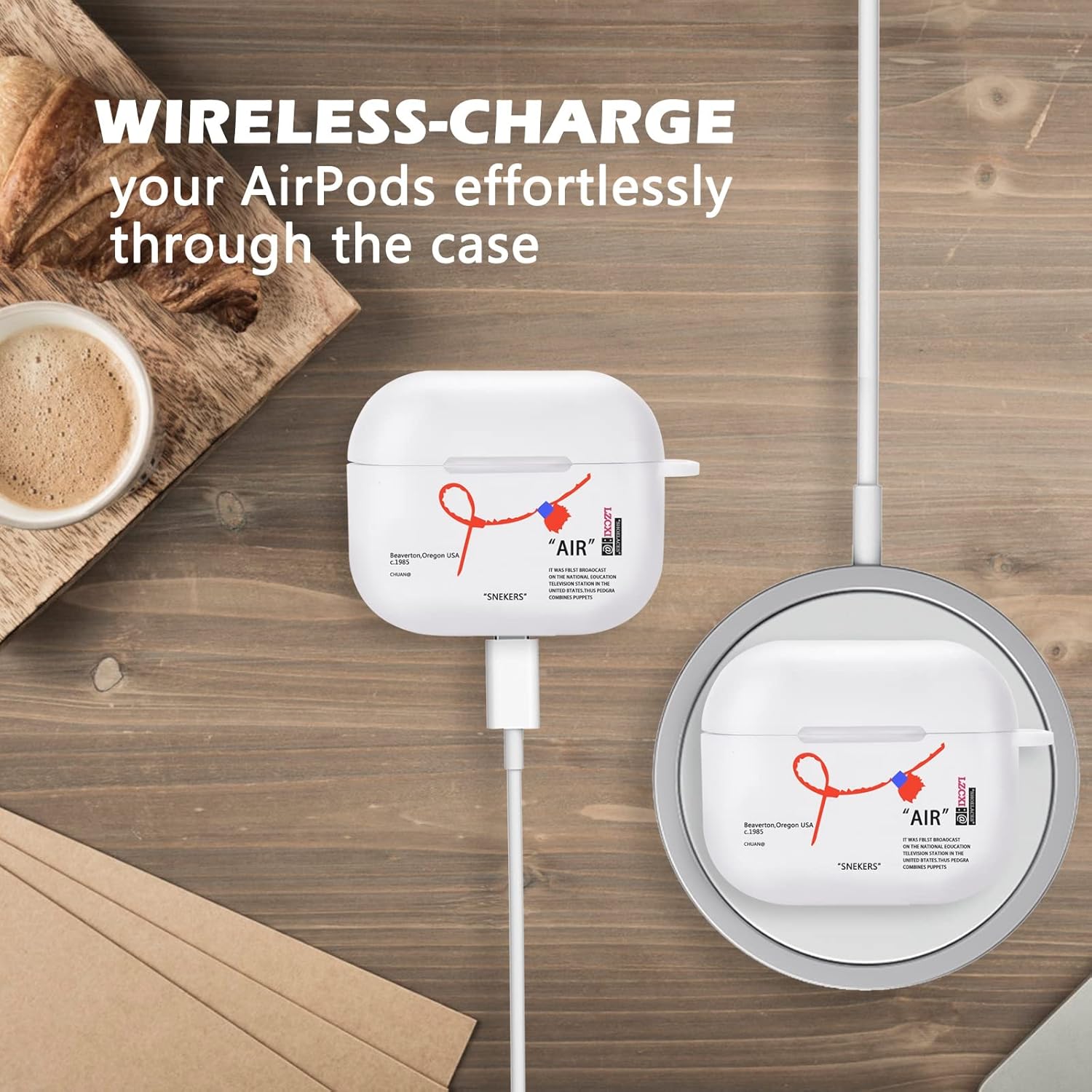 Funda para AirPods 3 con llavero de zapatos deportivos de marca creativa pintada suave compatible con AirPods de tercera generación (blanco)