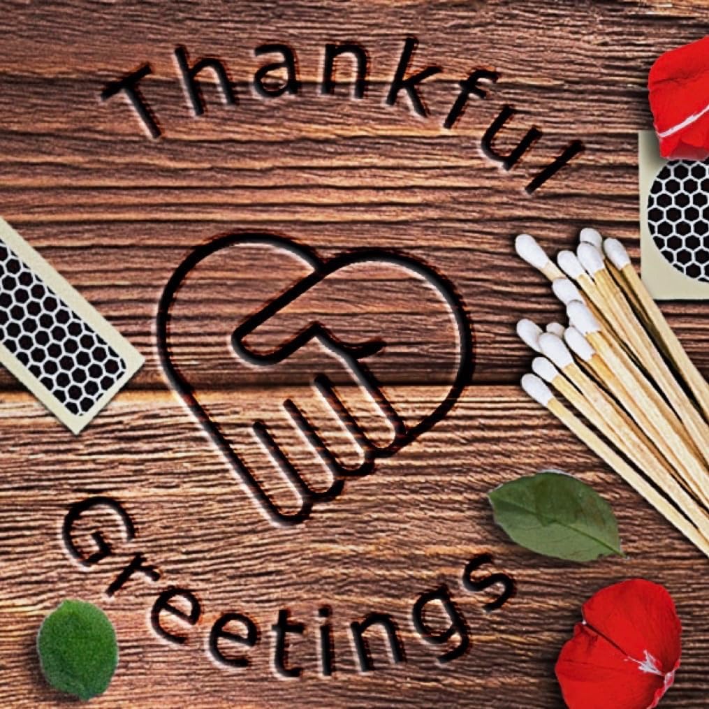 Thankful Greetings Partidos de 4 pulgadas en un frasco elegante + calcomanías incluidas  100 cerillas del color de tu elección  La seguridad