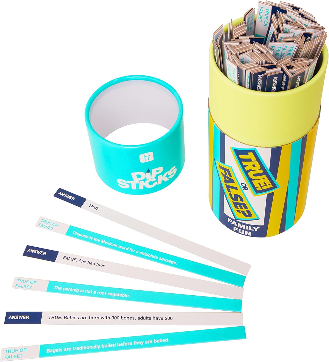 Talking Tables Dipsticks Juego de preguntas para niños y adultos  Preguntas para toda la familia, regalo, relleno de calcetines, azul, juego